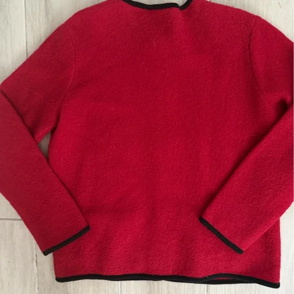 Alfred Dunner Red Cardigan with Floral Details - Picture 3 of 4